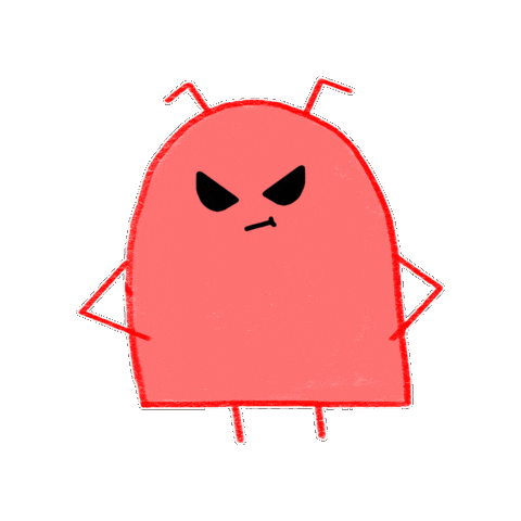 Angry Cute Alien Sticker