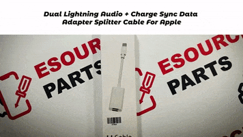 Dual Lighting Audio And Charger Cable For Iphone GIF