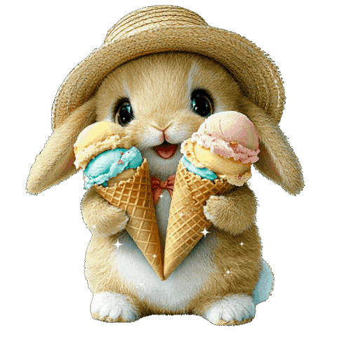 Cute Love Hello Bunny Icecream Petiteplayground Sticker