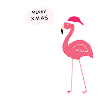 Merry Xmas Flamingo Sticker by Moms-Blog.DE