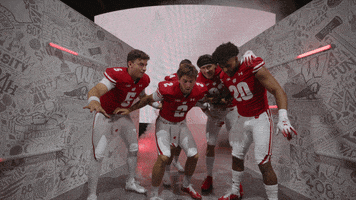 Jumping College Football GIF by Wisconsin Badgers