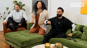 Excited Broken Chair GIF by Gogglebox Australia