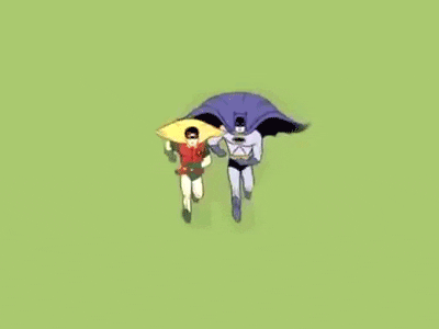 batman and robin running GIF