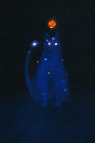 Blue Cat Art GIF by Daniel Barreto