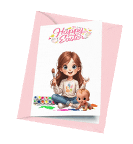 Boys Girls Easter Sticker