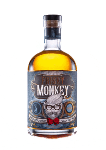 friskymonkey whisky bottle scotch monkey friskymonkey drink party whisky scotchwhisky fun dream enjoy cool monkey GIF