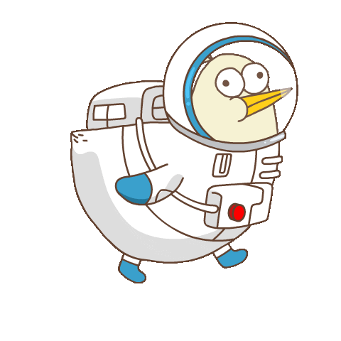 Space Chicken Sticker by BadTimeStories