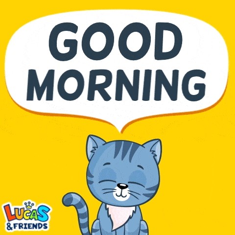 Good Morning Cat GIF by Lucas and Friends by RV AppStudios