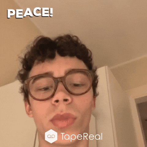 tapereal bye peace goodbye ciao GIF