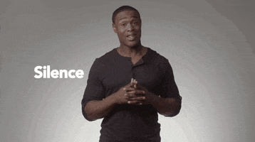Video gif. Man gesticulates with clasped hands for emphasis while speaking. Text, "Silence does not equal consent."