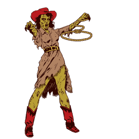 Zombie Cowgirl Sticker by Lost 40 Brewing