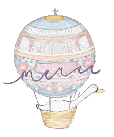 Hot Air Balloon Merci Sticker