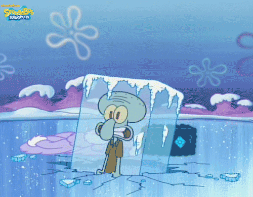 SpongeBob SquarePants spongebob squarepants nickelodeon winter ice GIF