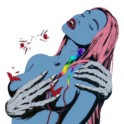 Female Vampire Halloween Sticker by Univz