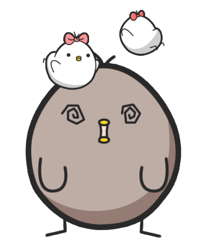 Confused sticker by Black and white chickens