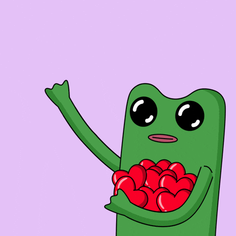 Love You Hearts GIF by fwogs