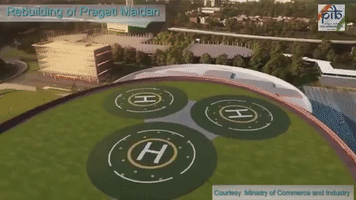 VishSax pragati maidan redevelopment helipad GIF