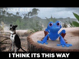 This Way Frog GIF by Planet Blue