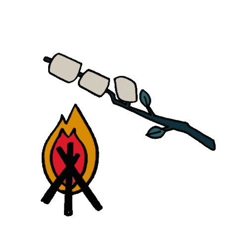 Camping Toasted Marshmallow Sticker