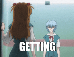 Anime gif. Rei from Neon Genesis Evangelion is seen standing and staring stonily in a school hallway. The gif zooms in with each word and the text says, "Getting real tired of your bullshit."