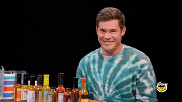 Adam Devine Workaholics GIF by First We Feast: Hot Ones
