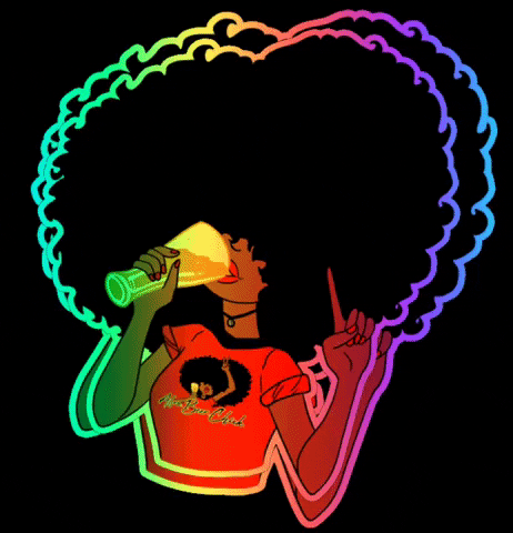 Afro.Beer.Chick GIF
