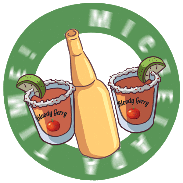 Sunday Brunch Cheers Sticker by Bloody Gerry