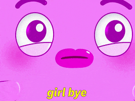 Girl Bye Pink Blob GIF