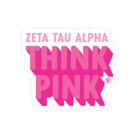 Think Pink Zeta Sticker by ztafraternity