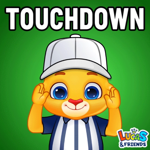 Touch Down Hands Up GIF by Lucas and Friends by RV AppStudios