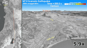Simulation Shaking GIF by Southern California Earthquake Center