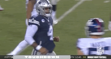 cartoon dallas cowboys touchdown gif