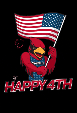 Fourth Of July Mascot GIF by Saginaw Valley State University