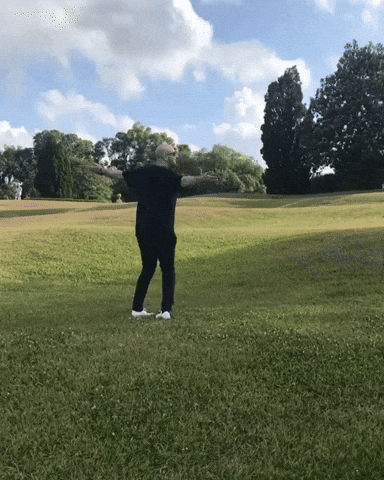 GIF OF MAN SPINNING HES HAPPY ABOUT LASIK