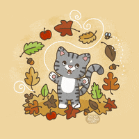 Its Fall Cat GIF by beckadoodles