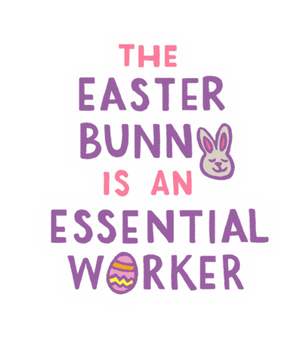 Stay Home Easter Bunny Sticker