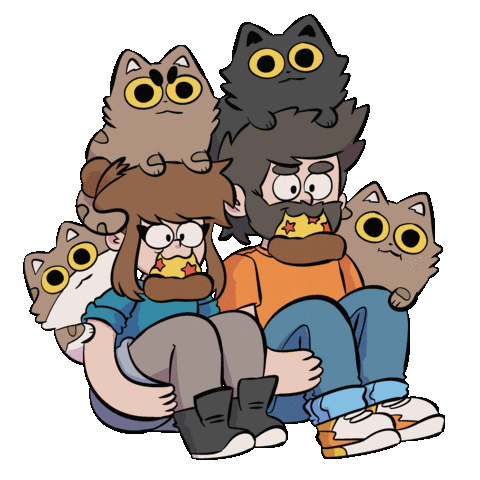 Pizza Cats Sticker by Sarah Graley