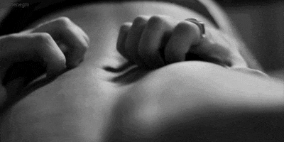 scratching black and white GIF