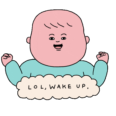 Wake Up Baby Sticker by Sherchle