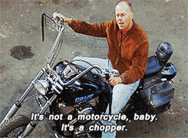 pulp fiction its not a motorcycle baby its a chopper GIF