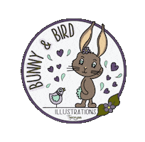 Bunny And Bird Sticker by Jennysiscrafts