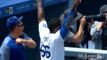 los angeles dodgers arms GIF by MLB