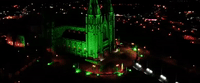 Northern Ireland Cathedral Bathed in Green for Saint Patrick's Day