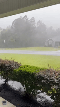 Fiery Lightning Bolt Strikes Frontyard in South Carolina