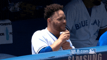 russell martin laughing GIF by MLB