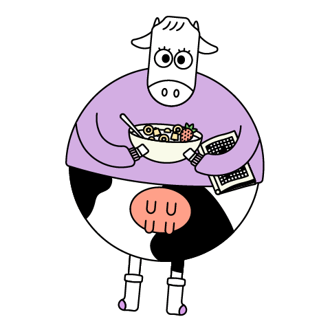 Bored Cow Sticker