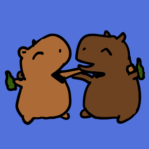 capybara beer cheers thank you gif