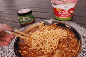 foodforeal noodles ramen chopsticks kimchi GIF