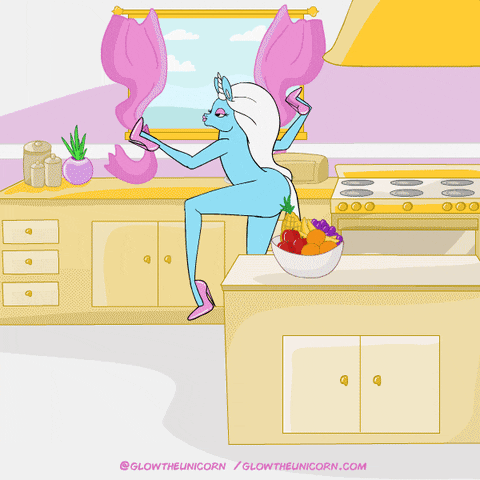 Unicorn Kitchen GIF unicorn, snack, kitchen, cook, fruits, salad, unicorns, snacc, glow the unicorn, unicorn dance, sassy unicorn, glowtheunicoron