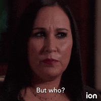 TV gif. A woman from Macgyver furrows her brow and asks, “but who? And why?”